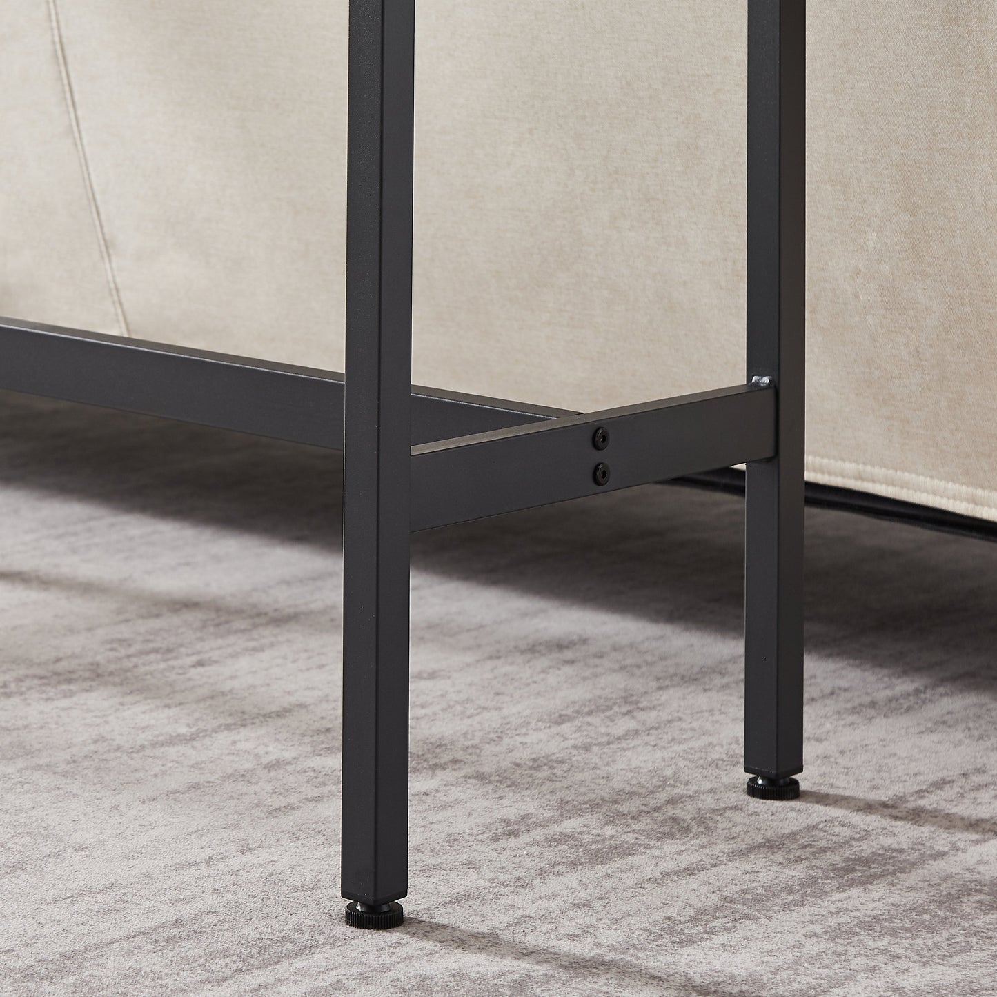 Stylish Grey Bar Table Set with Soft PU Seats and Backrests