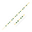 14k Yellow Gold Malachite Geometric Chain Bracelet