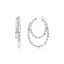 Boucles d'oreilles créoles ovales texturées en argent sterling double