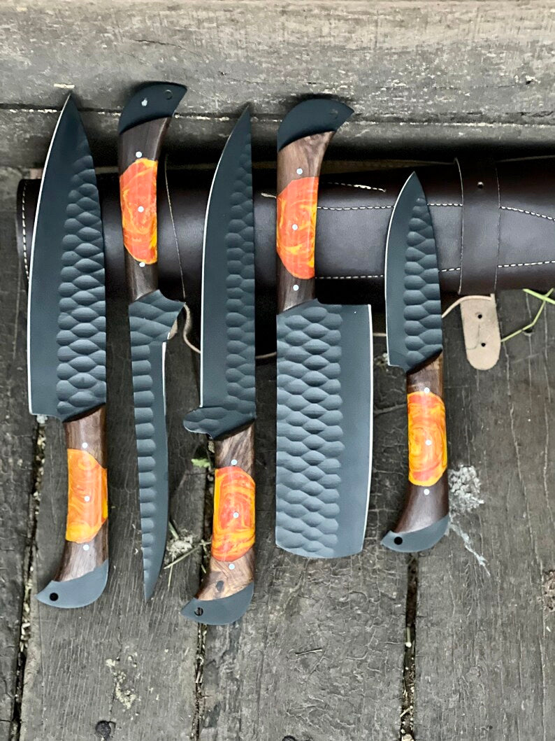 Exquisite Damascus Steel Chef Knife Set with Sharpener – Ideal Gift for Loved Ones - Korvel
