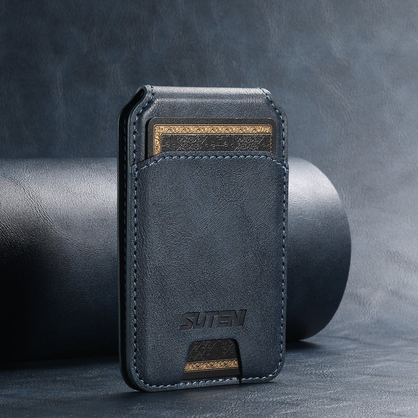 Premium PU Leather Magnetic Card Holder for Mobile Phones