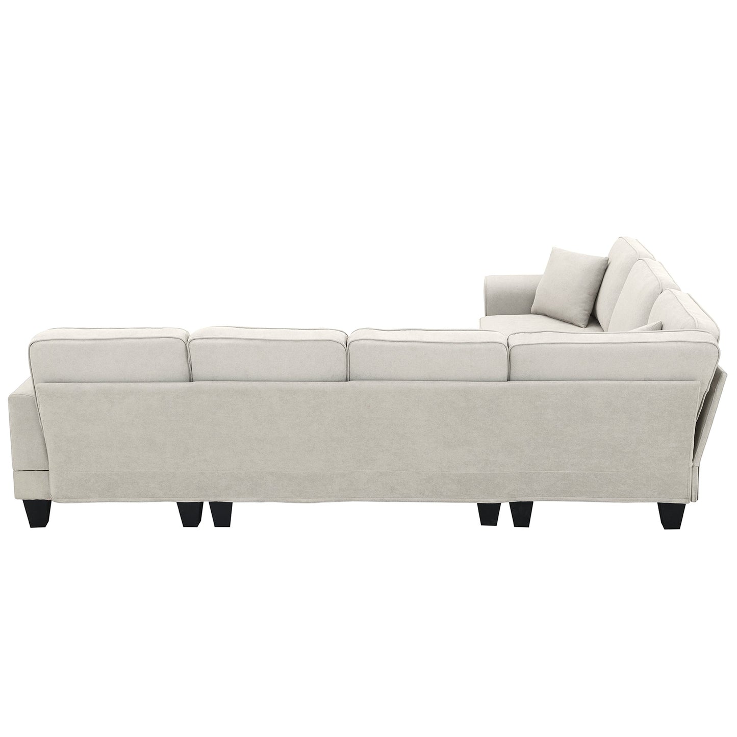 [VIDEO provided] [New] 108*85.5" Modern U Shape Sectional Sofa 7 Seat Fabric Sectional Sofa Set - Korvel