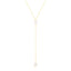 14k Yellow Gold Lariat Necklace with Pearls