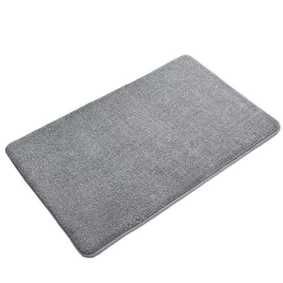 Thickened coral velvet solid color floor mat bathroom living room entrance water absorbing and non slip mat bedroom floor mat - Korvel