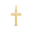 Pendentif croix texturé en or jaune 14 carats haute brillance