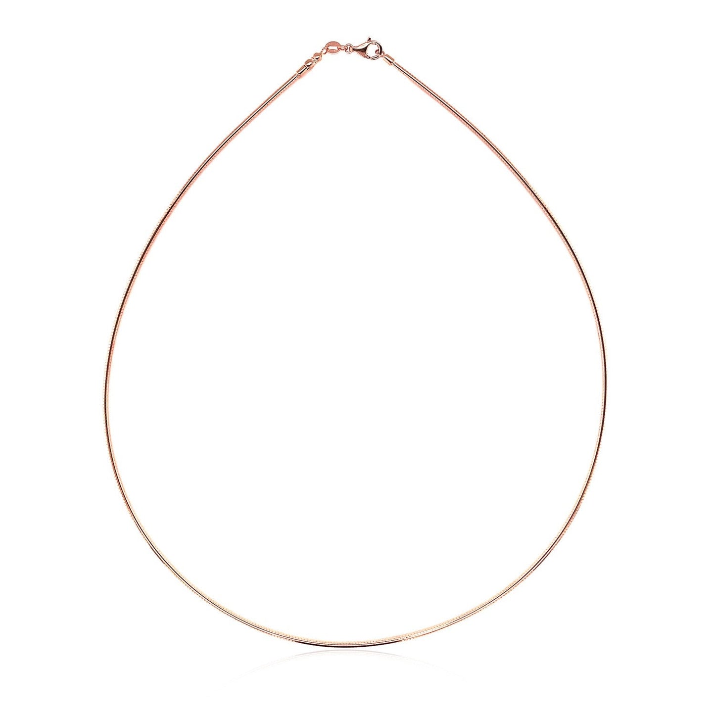 Collier en chaîne Omega rond en or rose 14 carats