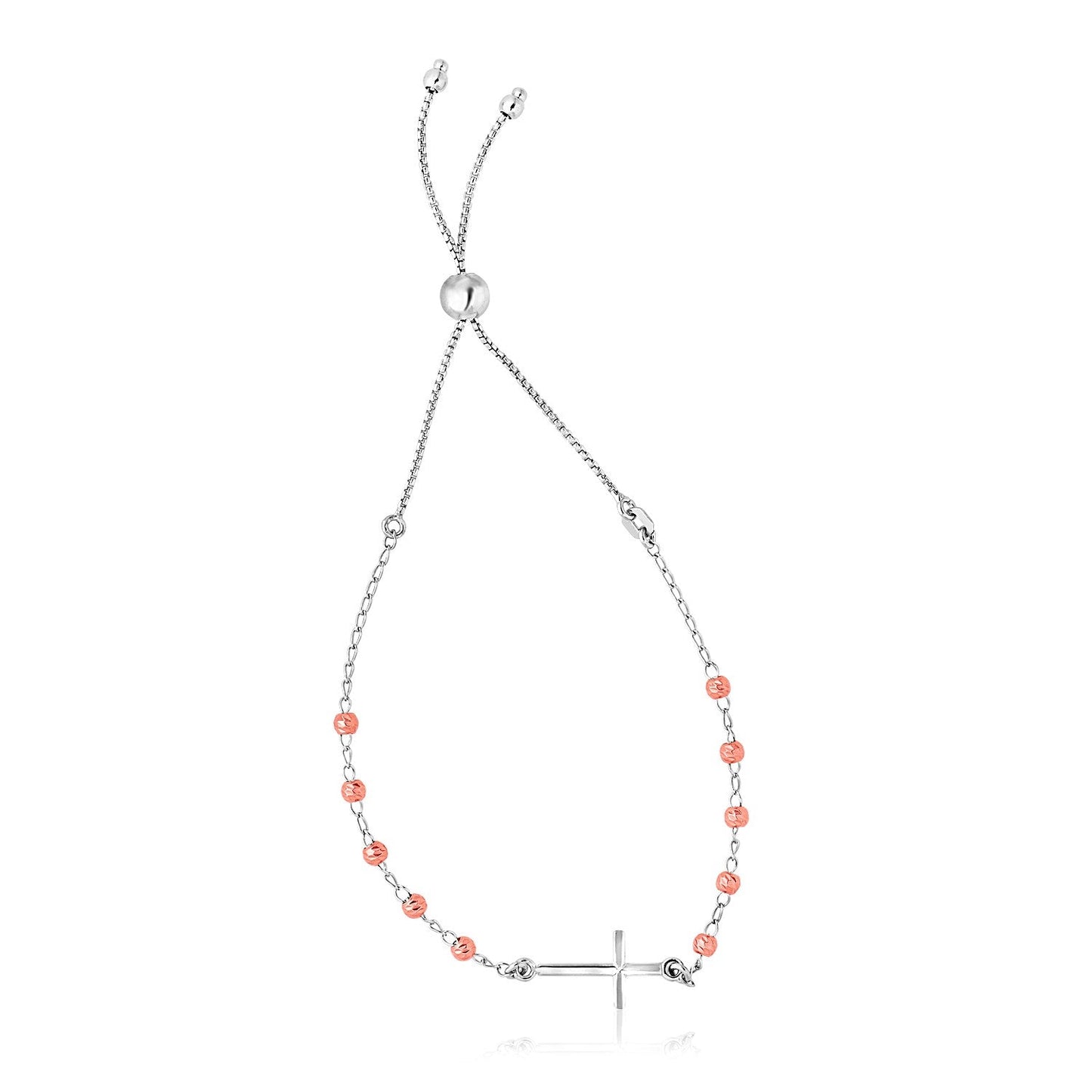 Pulsera Ajustable de Plata Esterlina con Diseño de Cruz