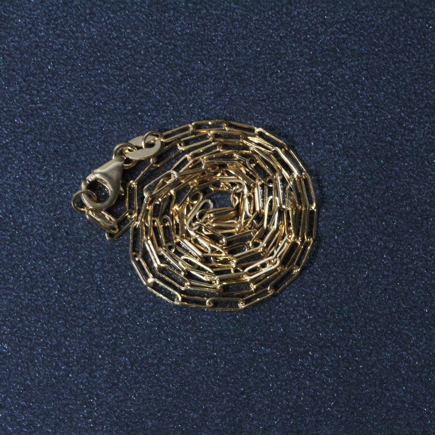 14K Yellow Gold Fine Paperclip Chain Necklace