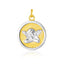 Pendentif médaille angélique rond en or bicolore 14k