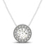 Colgante de Halo de Diamante en Oro Blanco de 14k con Diamante Central Engastado