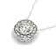 Colgante de Halo de Diamante en Oro Blanco de 14k con Diamante Central Engastado
