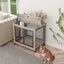 Elegant Grey Furniture Dog Cage Crate with Double Doors