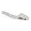 14k White Gold Modern Curved Wedding Ring with Diamonds