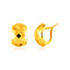 Boucles d'oreilles en or jaune 14 carats à texture géométrique
