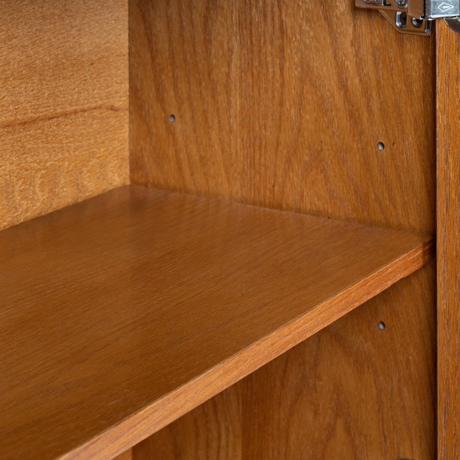 Walnut colored side panels, buffet cabinet with storage, 33.9 inches x 15 inches x 31.5 inches - Korvel