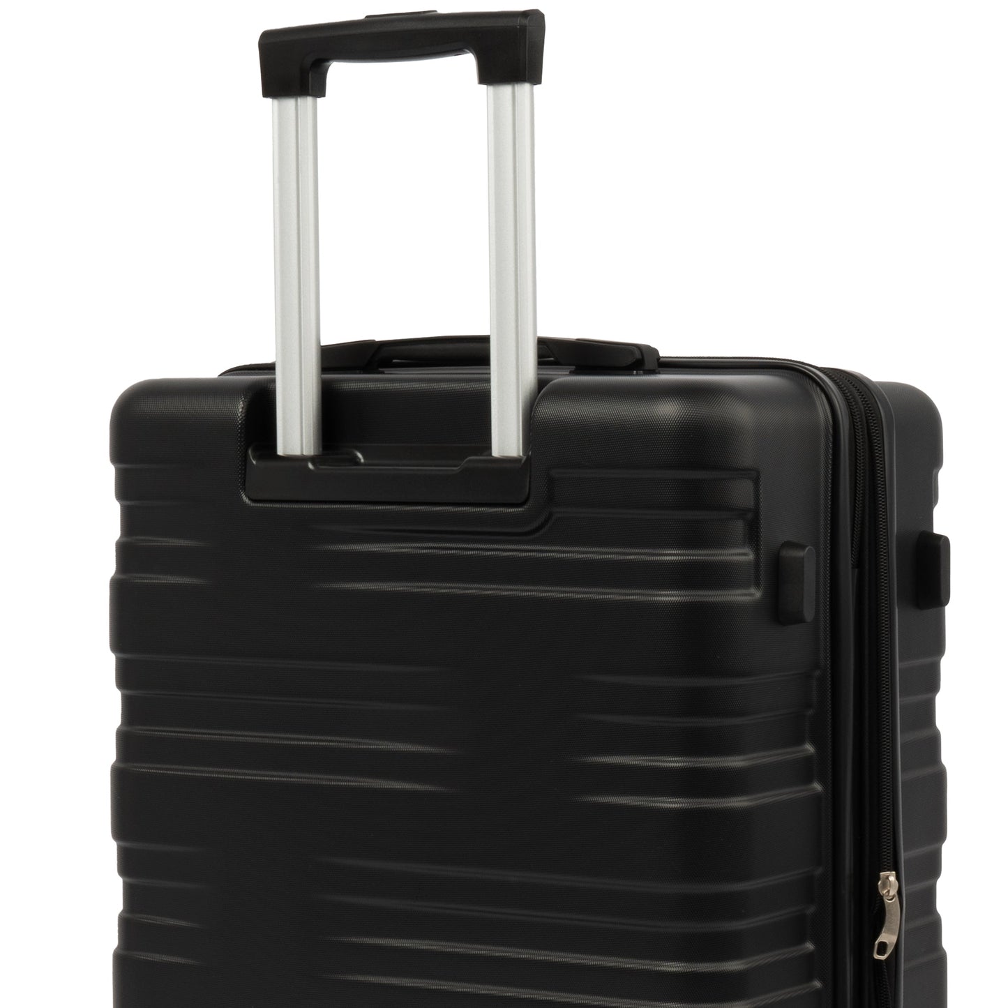 Hardshell Luggage Sets 3 Pcs Spinner Suitcase with TSA Lock Lightweight 20''24''28''   Black + ABS - Korvel