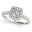 14k White Gold Square Round Diamond Engagement Ring