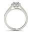 14k White Gold Square Round Diamond Engagement Ring