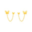 Pendientes de mariposa de oro amarillo de 14k