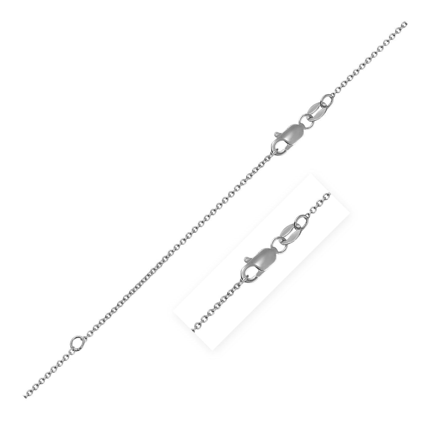 Cadena de cable extensible en oro blanco de 18k