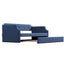 Upholstered Daybed with Trundle, Wood Slat Support,Upholstered Frame Sofa Bed Twin Blue - Korvel