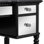 GO 43" Dressing Table Set with Mirrored Drawers and Stool, Tri-fold Mirror, Makeup Vanity Set for Bedroom, Black - Korvel