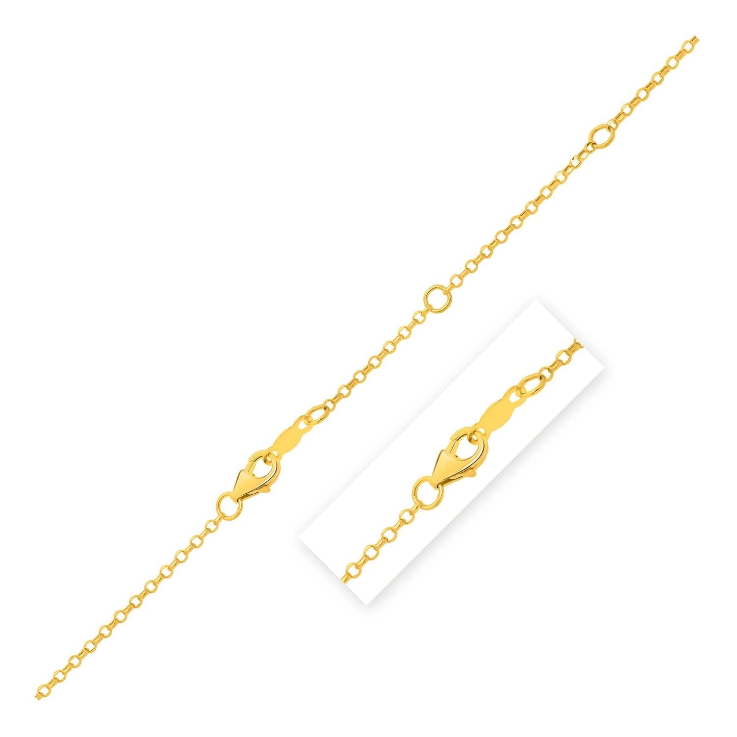 Collar de cadena de cable doble extensible de oro amarillo de 14k