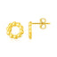 14K Yellow Gold Beaded Circle Earrings