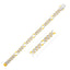 Bracelet Figaro Moderne en Or Jaune 14k avec Pave Blanc