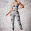 Back Crisscross Tie-Dye Scoop Neck Active Jumpsuit - Korvel