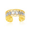 14k Two-Tone Gold Cuff Cut-Out Toe Ring with Diamond Design