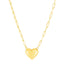 Collier en chaîne en or jaune 14k avec pendentif en forme de cœur
