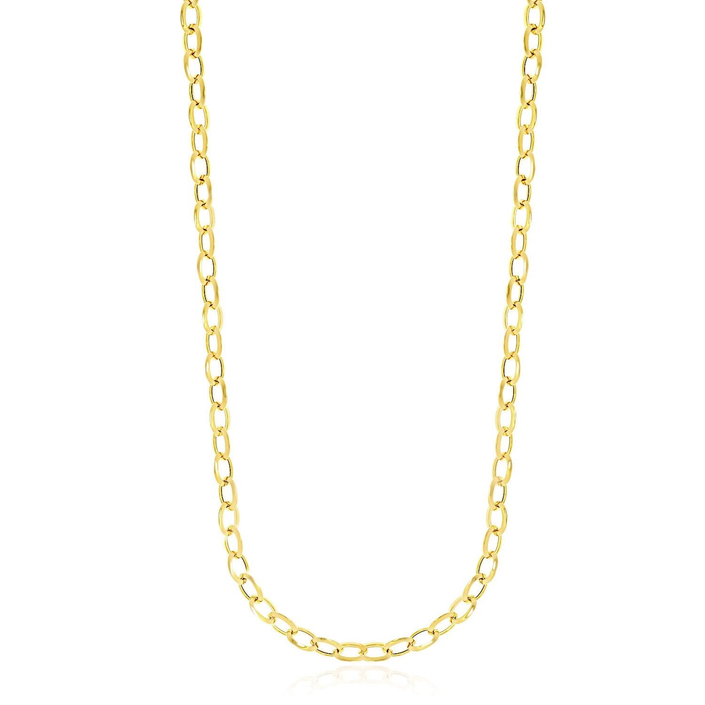 Collar de cadena de cable de oro amarillo de 14k