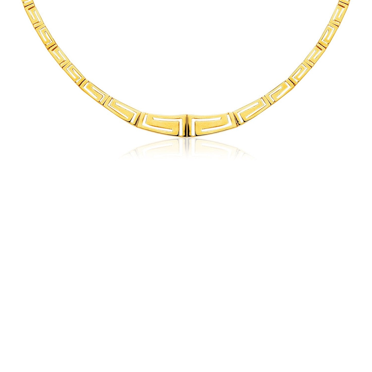 Collar de Oro Amarillo de 14K con Motivo de Meandro Griego