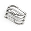Anillo de diseño de múltiples bandas de oro blanco de 14k con diamantes