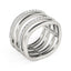 Anillo de diseño de múltiples bandas de oro blanco de 14k con diamantes