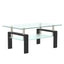 Modern Rectangle Black Glass Coffee Table for Living Room