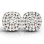 Pendientes de Diamante Halo de Oro Blanco y Rosa de 14k