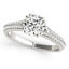 14k White Gold Double Prong Multirow Band Diamond Engagement Ring