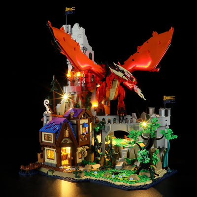 Ensemble de blocs de construction LED Dragon et Donjon 21348