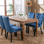 High-end Tufted Solid Wood Contemporary Velvet Upholstered Dining Chair with Wood Legs Nailhead Trim 2-Pcs Set Blue - Korvel