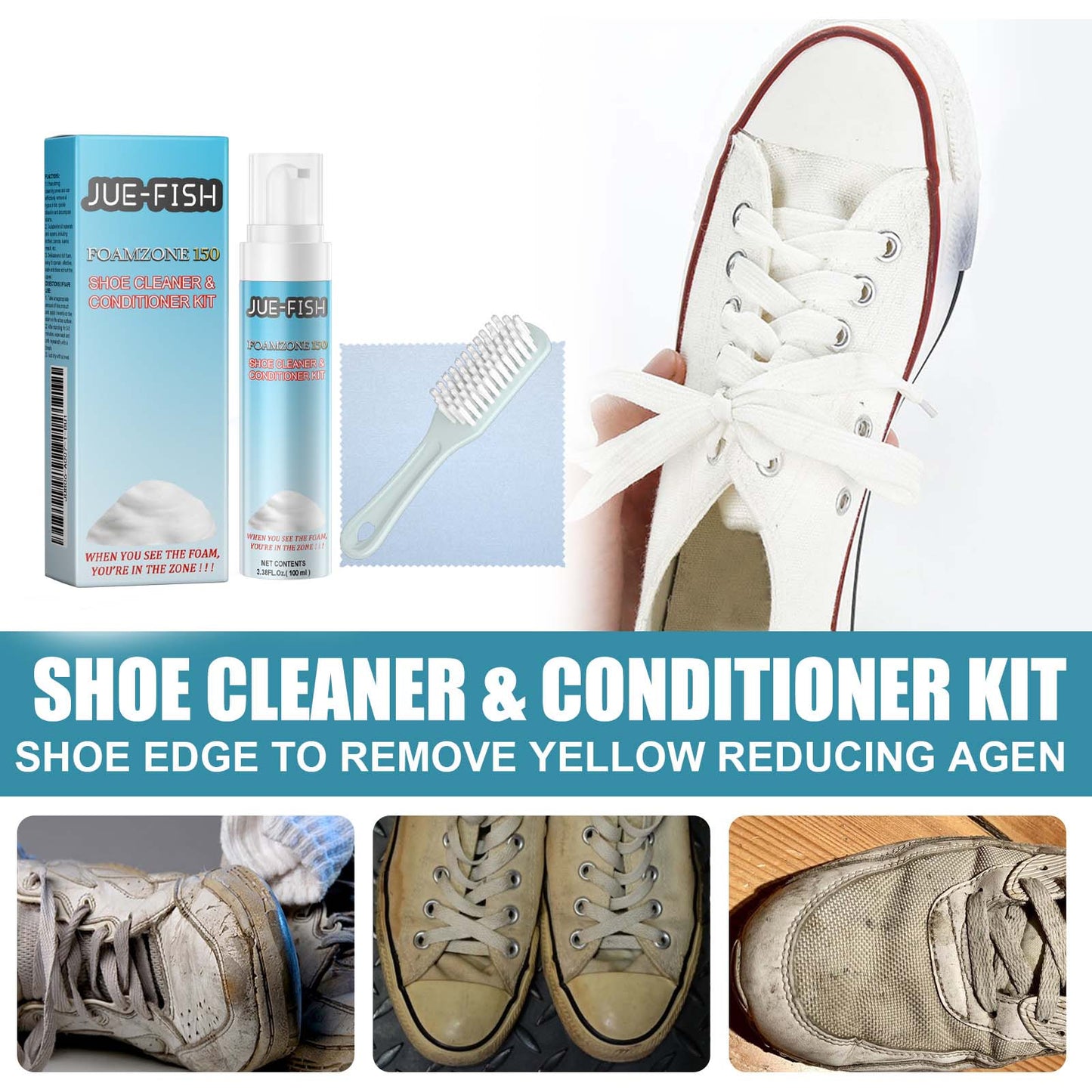 Ensemble de soins de nettoyage pour chaussures blanches
