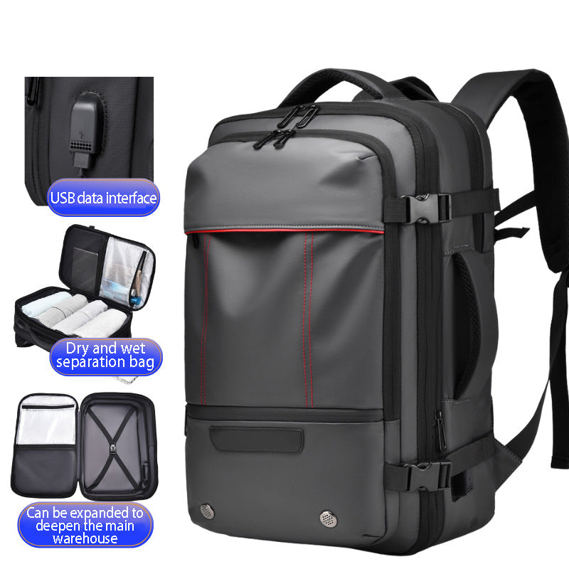 Men's Backpack Business Travel Backpack Large Capacity Expansion Multifunctional Vacuum Compression Backpack for Men - Korvel