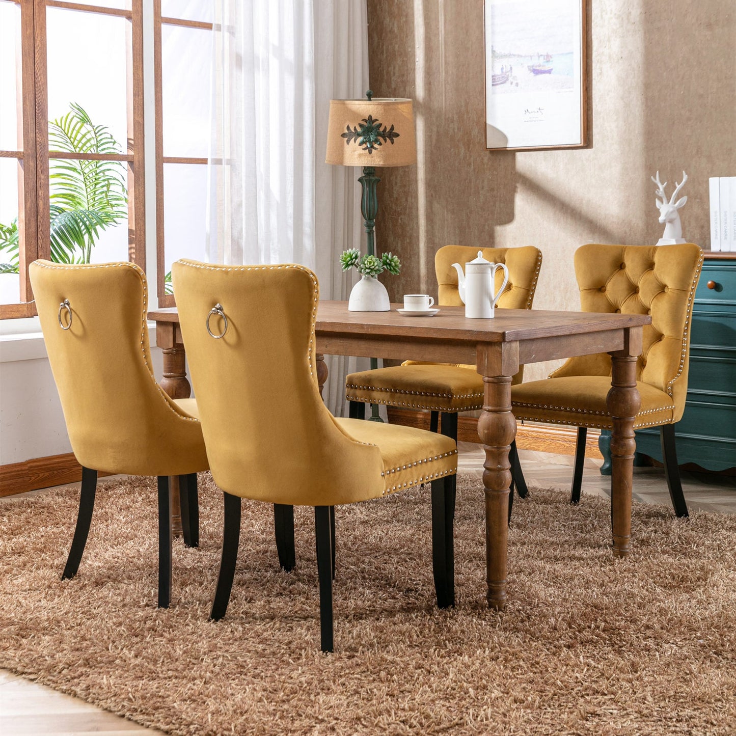 Ensemble de chaises de salle à manger en velours premium - Collection Nikki