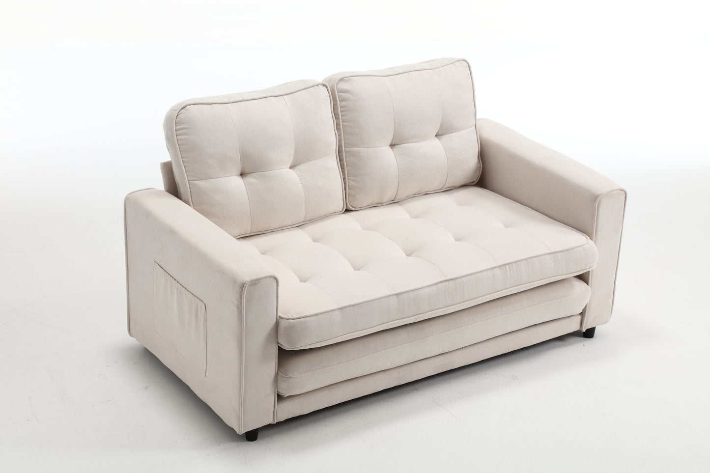Canapé-lit futon convertible 3 plis - Gris foncé, Gris clair et Beige