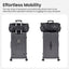 Luggage Set 4 pcs (20"/24"/29"/Travel Bag), PC+ABS Durable Lightweight Luggage with Collapsible Cup Holder, TSA Lock, Gray - Korvel