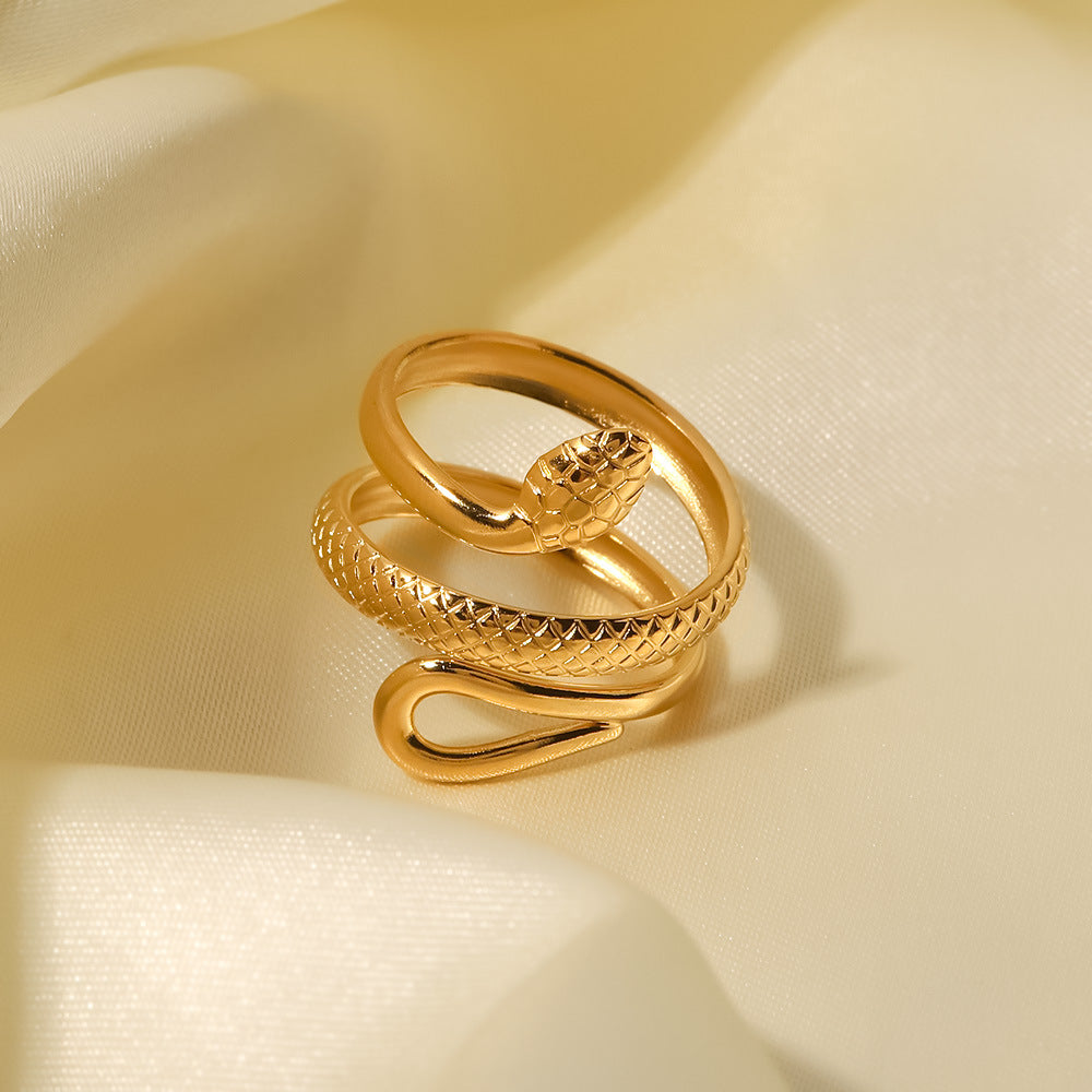 Retro style ring snake shaped ring women's ring fashionable temperament bracelet - Korvel