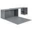 Queen Size Murphy Bed with Rotable Desk  Gray - Korvel