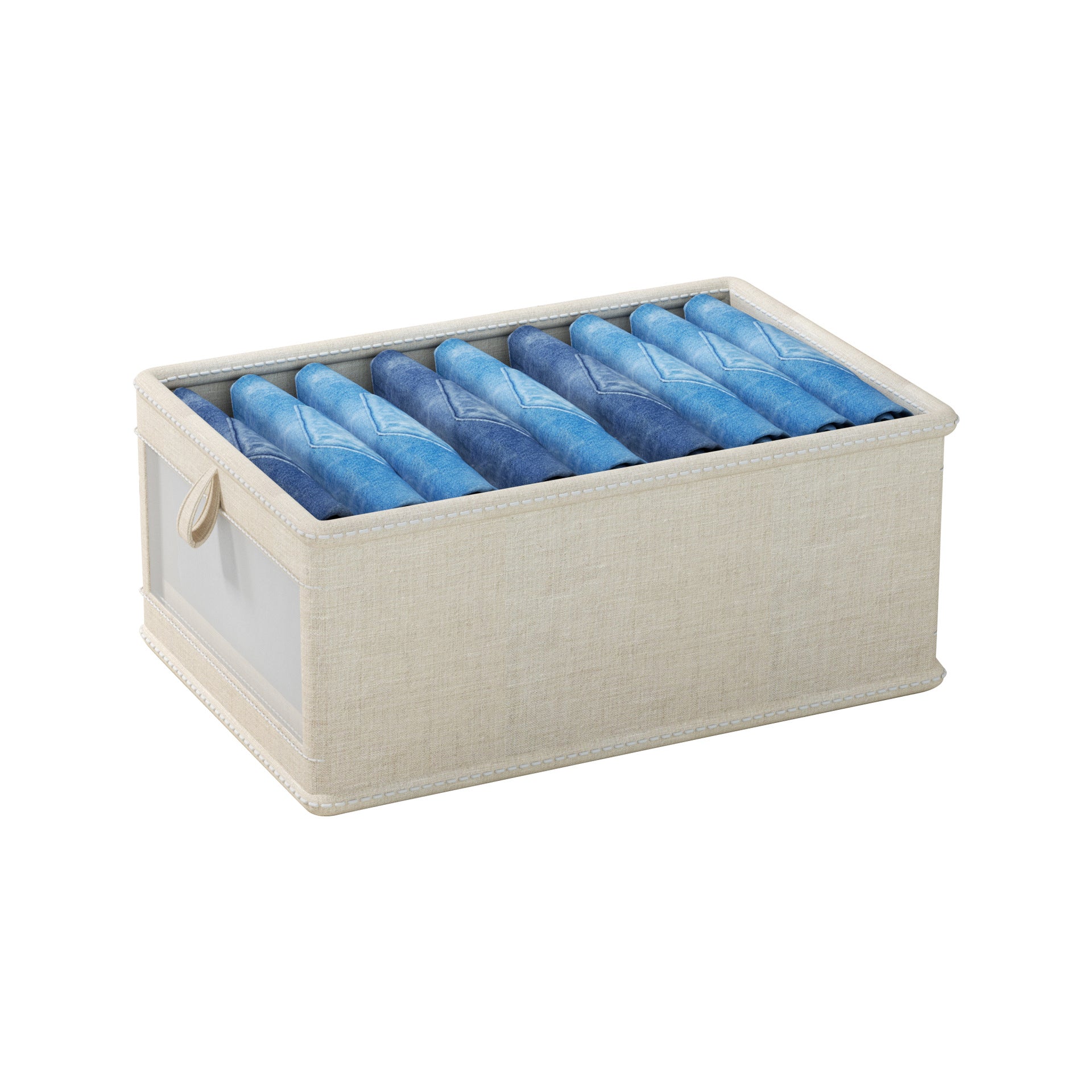 Visible foldable clothes storage box home wardrobe clothing storage box - Korvel