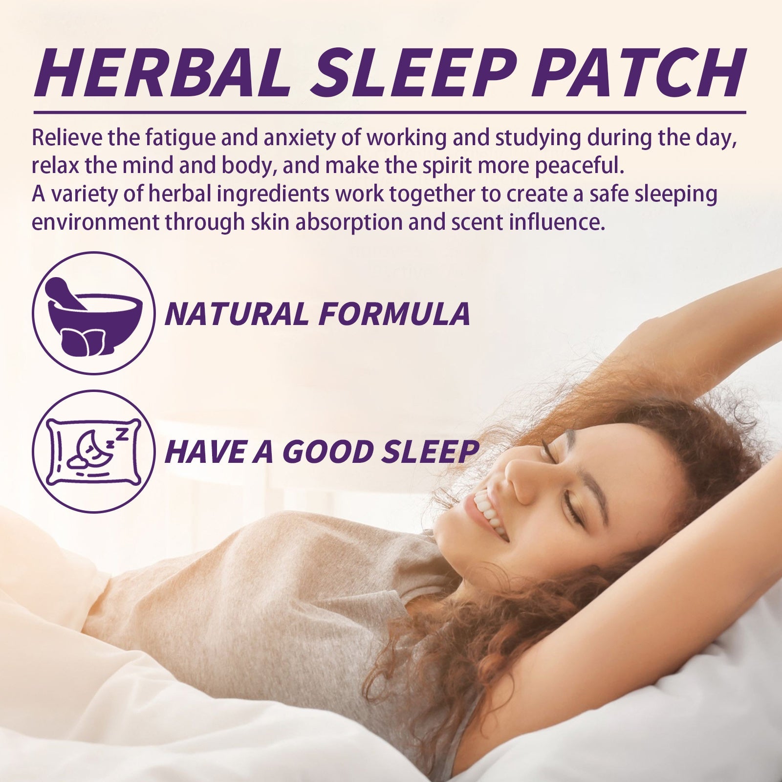 Herbal Sleep Patch, Care For Sleep, Relax And Relieve Body Pressure Body Health Care Point Patch - Korvel